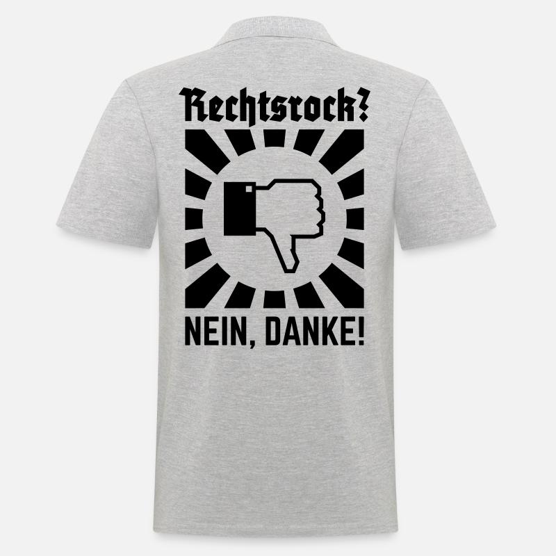 Rechtsrock? Nein, Danke! (Strahlen / Black) - Männer Poloshirt - Grau meliert