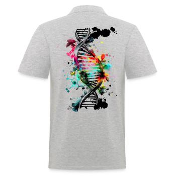 Watercolor, ink double helix in black colorful - Men's Polo Shirt - heather grey - Back - Kai (181cm)