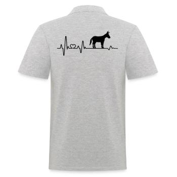 Esel Herzschlag Muli Maultier Bauernhof Landwirt - Männer Poloshirt - Grau meliert - Hinten - Kai (181cm)