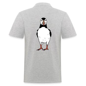 Puffin - Men's Polo Shirt - heather grey - Back - Kai (181cm)