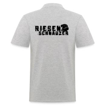 Riesenschnauzer/ Schnauzer Hunde Design Geschenk - Männer Poloshirt - Grau meliert - Hinten - Kai (181cm)