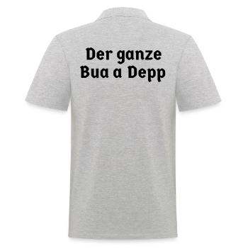 bayerisch Bayer Bayern Sprüche Sohn ganze Bua Depp - Männer Poloshirt - Grau meliert - Hinten - Kai (181cm)