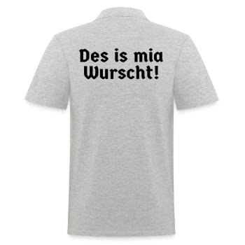 Bayern bayerisch Sprüche Bayer mia Wurscht EGAL - Männer Poloshirt - Grau meliert - Hinten - Kai (181cm)