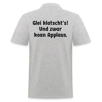 Sprüche bayerisch Bayern glei klatscht's Watschn - Männer Poloshirt - Grau meliert - Hinten - Kai (181cm)