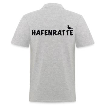 Hafenratte, lustige Sprüche Küste Hamburg Nordsee - Männer Poloshirt - Grau meliert - Hinten - Kai (181cm)