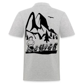 Husky sledding - Men's Polo Shirt - heather grey - Back - Kai (181cm)