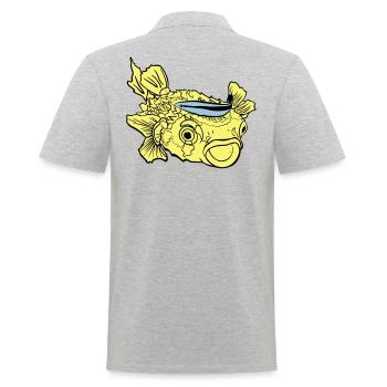 Hedgehog Fish Puffer Fish Cleaner Wrasse - Men's Polo Shirt - heather grey - Back - Kai (181cm)