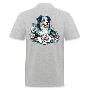 Berger australien Cottage Core Country House fleurs - Polo Homme - gris chiné - Dos - Kai (181cm)