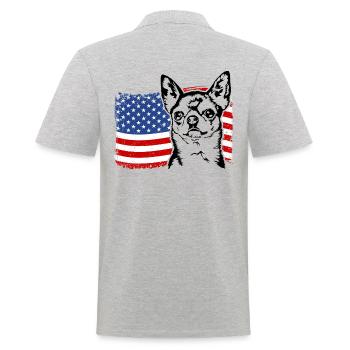 Chihuahua US Amérique Drapeau Chiens Chien Wilsigns - Polo Homme - gris chiné - Dos - Kai (181cm)