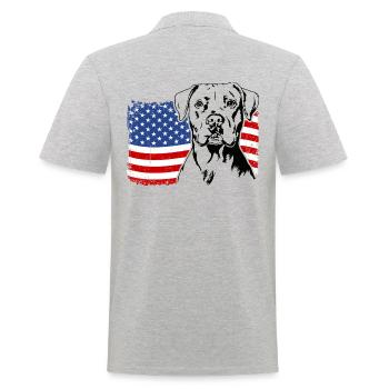 Dogue Argentin US Amérique Drapeau Chiens Wilsigns - Polo Homme - gris chiné - Dos - Kai (181cm)