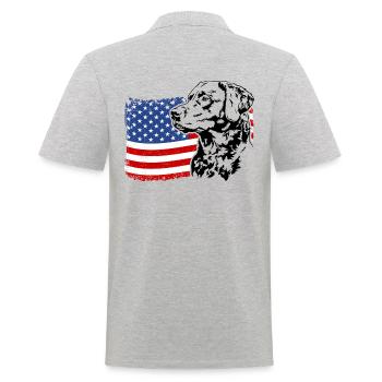 Chesapeake Bay Retriever Drapeau de l’Amérique des États-Unis Wilsigns - Polo Homme - gris chiné - Dos - Kai (181cm)