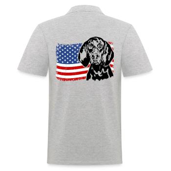 Noir Et Tan Coonhound US America Drapeau Wilsigns - Polo Homme - gris chiné - Dos - Kai (181cm)