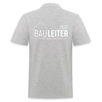 Bauleiter 2022 - jetzt wird genau hingeschaut/hell - Männer Poloshirt - Grau meliert - Hinten - Kai (181cm)