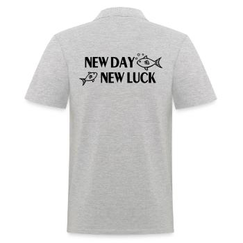 Pêche pêcheur cadeau poisson pêche poisson chance - Polo Homme - gris chiné - Dos - Kai (181cm)