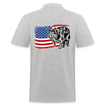 Border Collie US Amérique Drapeau Chiens Chien Wilsigns - Polo Homme - gris chiné - Dos - Kai (181cm)