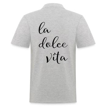 La dolce vita - Männer Poloshirt - Grau meliert - Hinten - Kai (181cm)