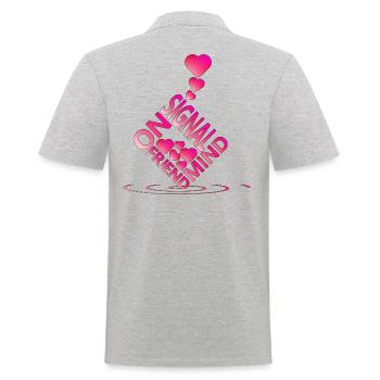 Liebe - Männer Poloshirt - Grau meliert - Hinten - Kai (181cm)
