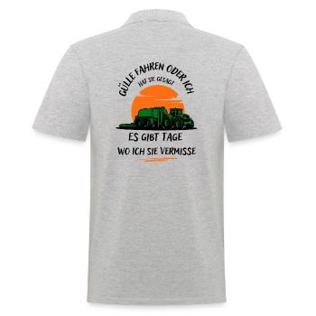 Landwirt-Gülle fahren oder ich hat sie gesagt ... - Männer Poloshirt - Grau meliert - Hinten - Kai (181cm)