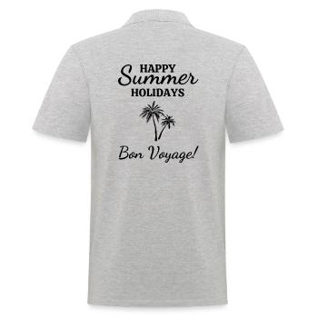 Happy Summer Holidays-Bon Voyage!-Sommer Urlaub - Männer Poloshirt - Grau meliert - Hinten - Kai (181cm)