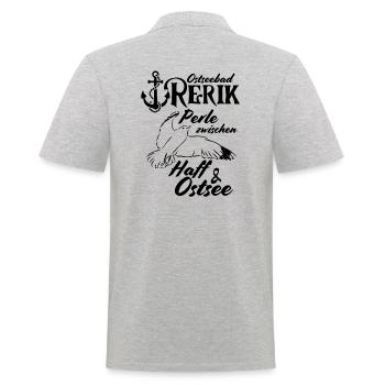 Rerik Ostseebad Rerik Perle zwischen Haff & Ostsee - Männer Poloshirt - Grau meliert - Hinten - Kai (181cm)