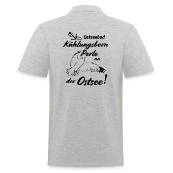 Kühlungsborn Ostseebad und Perle an der Ostsee - Männer Poloshirt - Grau meliert - Hinten - Kai (181cm)