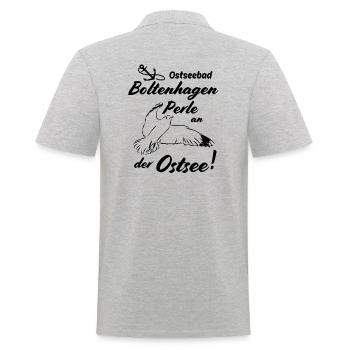 Boltenhagen Ostseebad und Perle an der Ostsee - Männer Poloshirt - Grau meliert - Hinten - Kai (181cm)