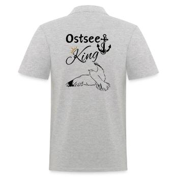 Baltic Sea King-Baltique Sea King Ancre et mouette - Polo Homme - gris chiné - Dos - Kai (181cm)