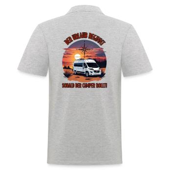 Camper - Les vacances commencent dès que le camping-car roule - Polo Homme - gris chiné - Dos - Kai (181cm)