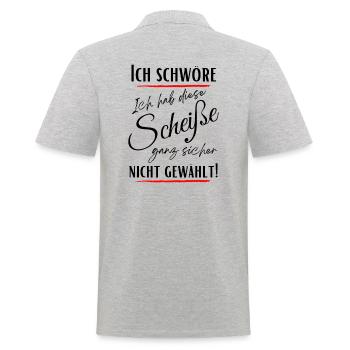 I swear I didn't choose this shit! - Men's Polo Shirt - heather grey - Back - Kai (181cm)
