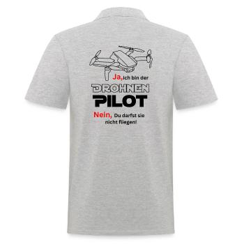 Drone Pilot - Men's Polo Shirt - heather grey - Back - Kai (181cm)