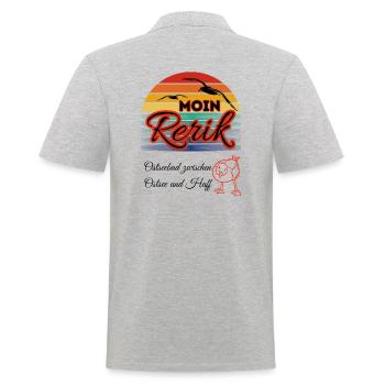 Moin Rerik Ostseebad zwischen Ostsee und Haff - Männer Poloshirt - Grau meliert - Hinten - Kai (181cm)