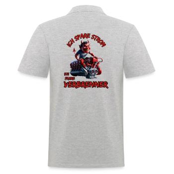 I save electricity I drive combustion engines - Men's Polo Shirt - heather grey - Back - Kai (181cm)