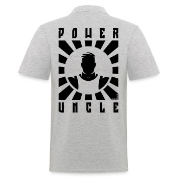 Power Uncle (Rays / Black) - Men's Polo Shirt - heather grey - Back - Kai (181cm)