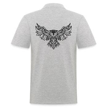 Owl - Men's Polo Shirt - heather grey - Back - Kai (181cm)