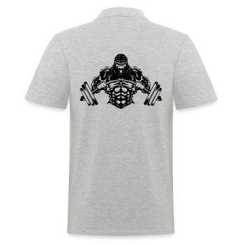 Hard work - Men's Polo Shirt - heather grey - Back - Kai (181cm)