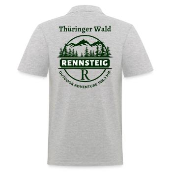 Rennsteig-Thüringer Wald-Thüringen - Männer Poloshirt - Grau meliert - Hinten - Kai (181cm)