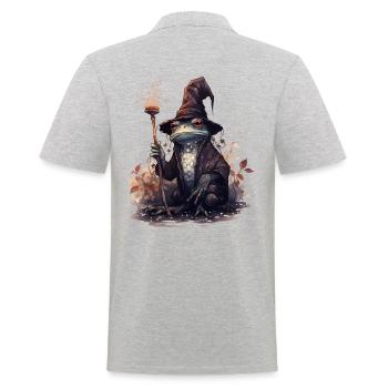 Grenouille magique avec chapeau magique et baguette magique - Polo Homme - gris chiné - Dos - Kai (181cm)