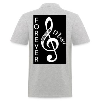 Forever Music Poster - Men's Polo Shirt - heather grey - Back - Kai (181cm)