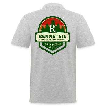 Rennsteig-Thüringer Wald-Thüringen - Männer Poloshirt - Grau meliert - Hinten - Kai (181cm)