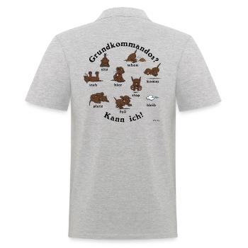 Kommandos3 - Männer Poloshirt - Grau meliert - Hinten - Kai (181cm)