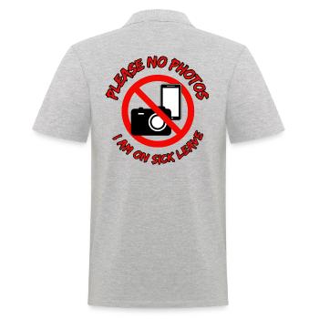 Please no photos - I'm on sick leave - Men's Polo Shirt - heather grey - Back - Kai (181cm)
