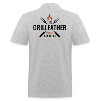 Grillfather Grillmeister grillen Barbecue BBQ Fun - Polo Homme - gris chiné - Dos - Kai (181cm)