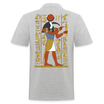 THOTH, god of Wisdom - Men's Polo Shirt - heather grey - Back - Kai (181cm)