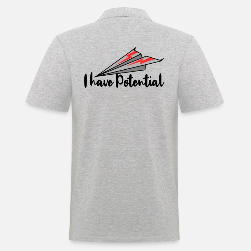 Papierflieger Pilot - Männer Poloshirt - Grau meliert