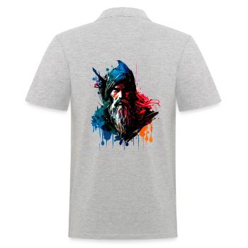 Dark Wizard Warrior Street Art Design - Polo Homme - gris chiné - Dos - Kai (181cm)