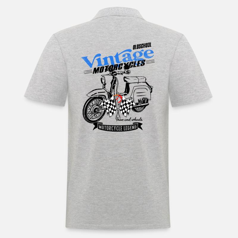 Simson Schwalbe DDR Moped - Männer Poloshirt - Grau meliert