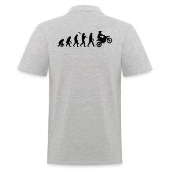 Motocross Motorsport Moto Pilote Evolution Fun - Polo Homme - gris chiné - Dos - Kai (181cm)