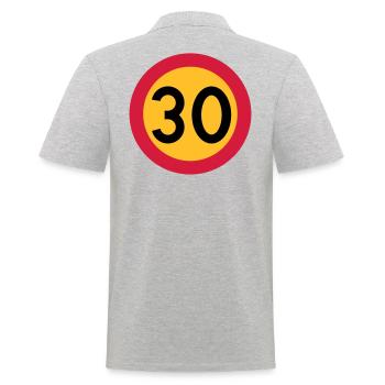 30 km / h Verkehrszeichen Vektor-Design - Männer Poloshirt - Grau meliert - Hinten - Kai (181cm)