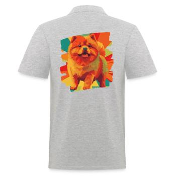 Chow Chow - Männer Poloshirt - Grau meliert - Hinten - Kai (181cm)
