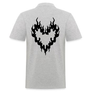 Heart - Men's Polo Shirt - heather grey - Back - Kai (181cm)
